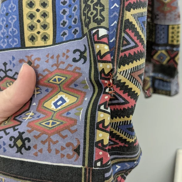 Vintage Western Bohemian Desert Button Down Sz S - Picture 8 of 10